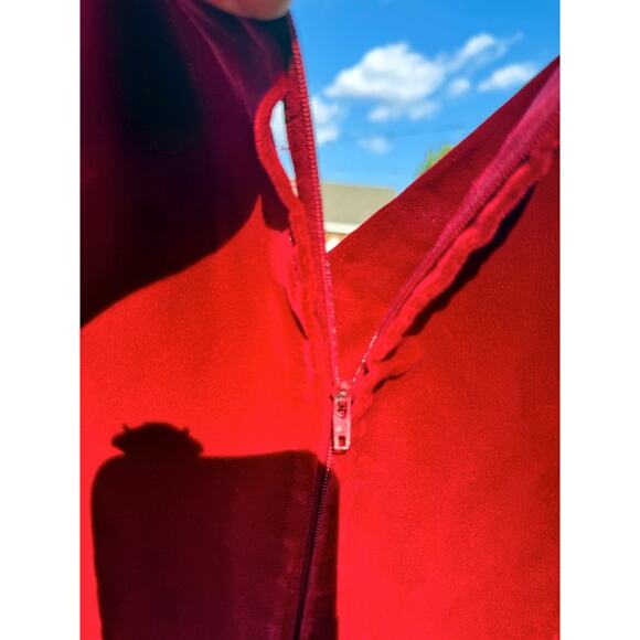 Vintage 1960s Velvet & Psychedelic Print Maxi Dress Burgundy Mod Evening Gown - Picture 4 of 8